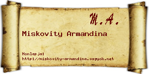 Miskovity Armandina névjegykártya